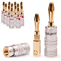 NAUC Conector enroscable en forma de banana- para cable de soldadura 6 mm² hasta 24 k dorado- No de plástico- 14x…